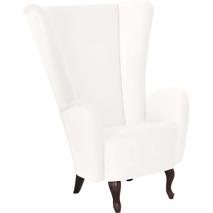 Hochlehnsessel Kailey Bezug Velourstoff Buche nussbaum dunkel / creme 21205