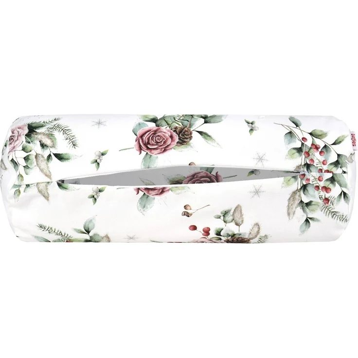 beties Nackenrollenbezug Magie des Winters Frost-Rose, (1 Stück), mit Rosen, Kiefernzapfen und Zweigen – Bild 4