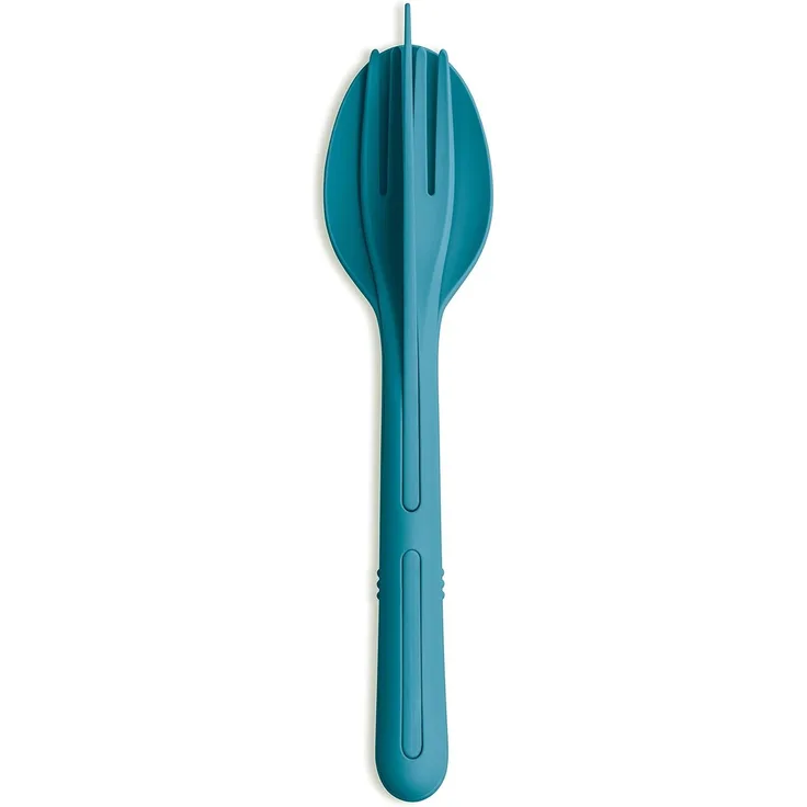 Koziol Besteck-Set 3-teilig Klikk, Messer, Gabel, Löffel, Besteckset, Thermoplastischer Kunststoff, Ocean Blue, 4003686
