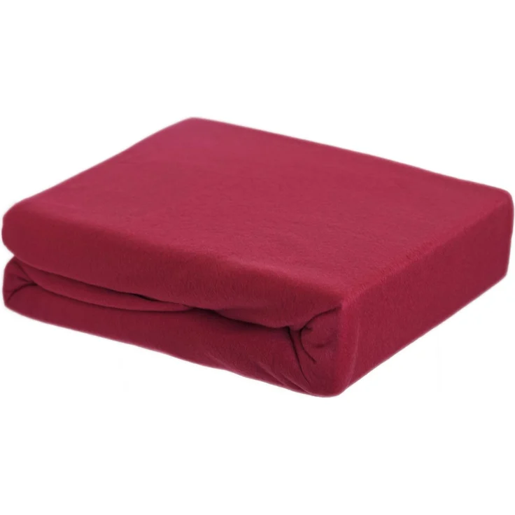 Thermofleece Spannbettlaken 120-130 x 200 cm + 30 cm mit Rundumgummizug - 125 gsm Bordeaux – Bild 1