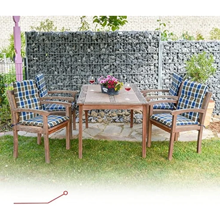 Beo Gartenstuhlauflage Niedriglehner Wasserabweisend Nizza | Made in EU Premium-Qualität | Niedriglehner Auflagen UV-beständig und waschbar | Atmungsaktive Stuhlauflage Niedriglehner in Anthrazit – Bild 7