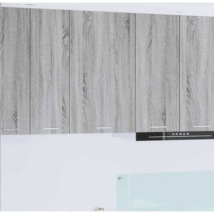 Küchen-Hängeschrank, Wandschrank Grau Sonoma und Weiß 50 x 31 x 80 cm Holzwerkstoff