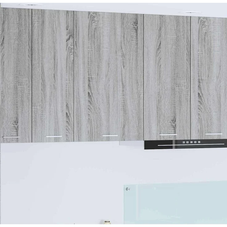 Küchen-Hängeschrank, Wandschrank Grau Sonoma und Weiß 50 x 31 x 80 cm Holzwerkstoff – Bild 1