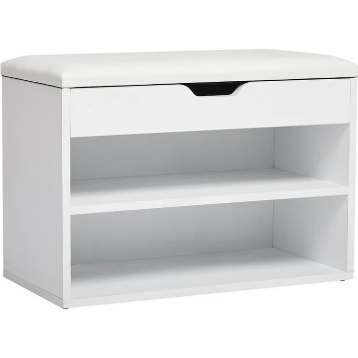 Mondeer Schuhbank Schuhhocker, Schuhhocker mit Sitzfläche für 8 Paar Schuhe, Weiß – Bild 5