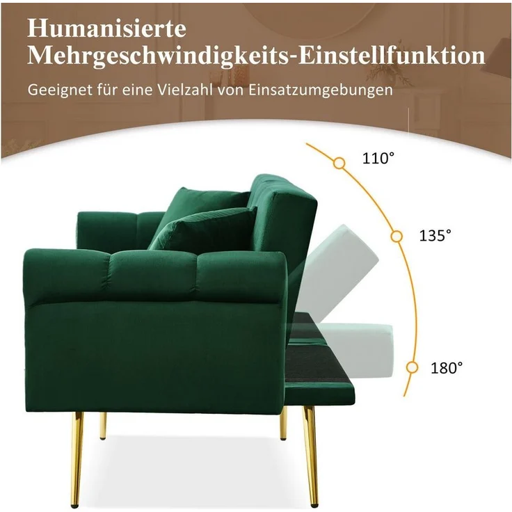 Odikalo 2-Sitzer Polstersofa Relaxsofa Lounge Sessel Verstellbar Rückenlehne Mehrfarbig – Bild 3