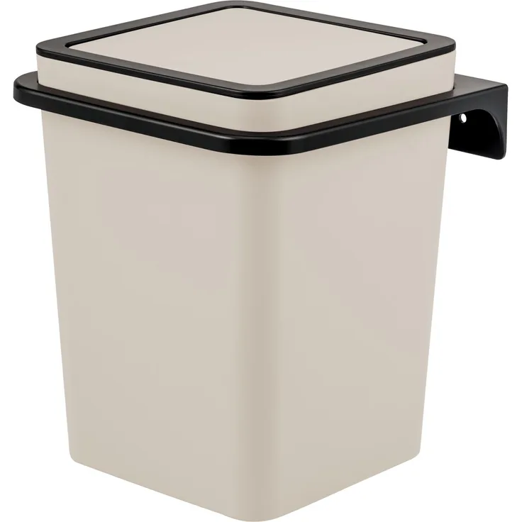 bremermann Kosmetikeimer SAVONA Softtouch inkl. Wandhalterung, 6 Liter Volumen, beige