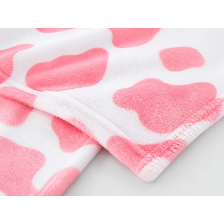 Flanell-Kuscheldecke mit Leopardenmuster Rosa-Weiß 264 x 228 cm – Bild 3