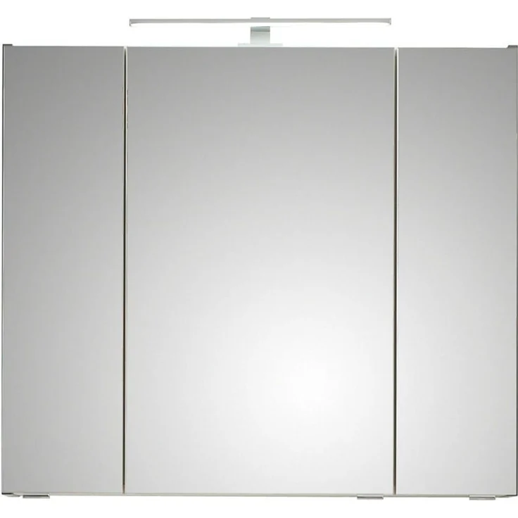 Saphir Badmöbel-Set Quickset 3-teilig, Keramik-Waschtisch und LED-Spiegelschrank, (5-St), mit Midischrank, 2 Türen, 1 Nische, 2 Schubladen, inkl. Türdämpfer – Bild 4