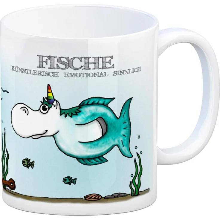speecheese Tasse Honeycorns Kaffeebecher mit Sternzeichen Fische Motiv Tasse Becher – Bild 1
