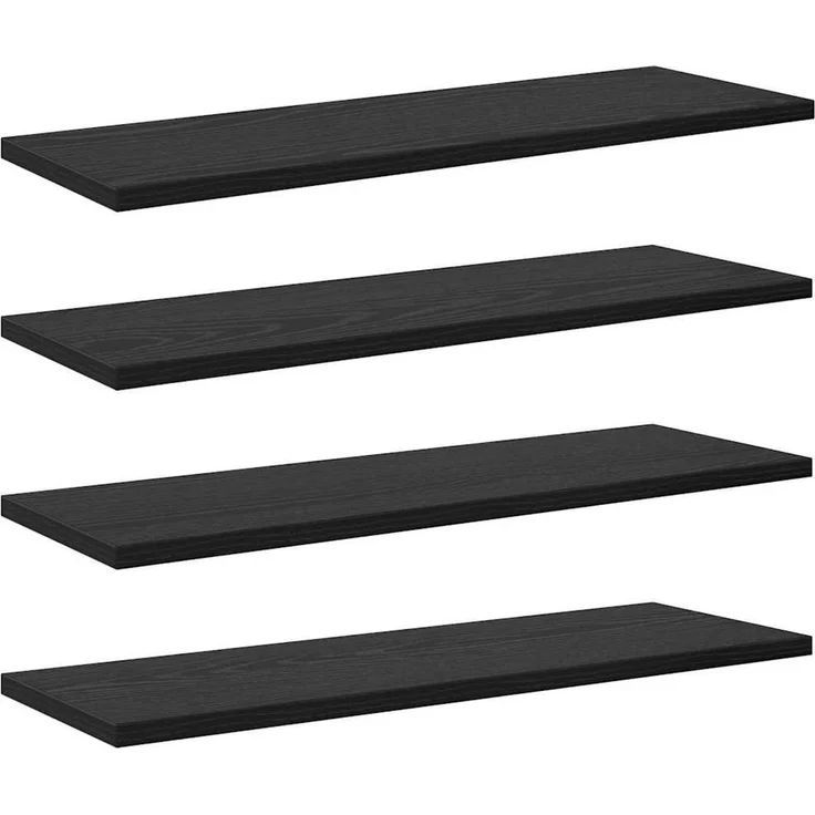 Regalbrett 3 pcs, Wandregal Schwarz 60 x 20 x 1,5 cm Holzwerkstoff – Bild 2