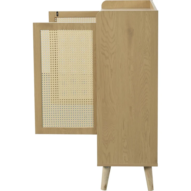 Schuhschrank mit Rattantüren & Push-Open, eiche, 80x35x105 cm – Bild 9