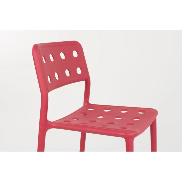 Gartenstuhl Serra im 4er-Set, Rot aus Kunststoff für Balkon & Terrasse 45,5x53x80 cm – Bild 4