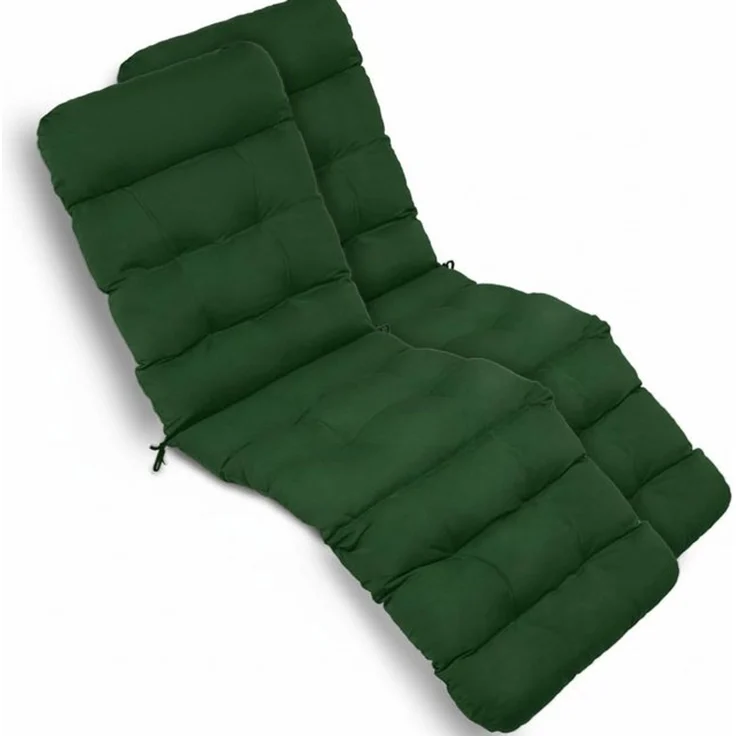 Beautissu Polsterauflage 2X Bequeme Liegenauflage Deckchair, 200x50x8 cm, Grün, Gartenliege Auflage mit Schaumflockenfüllung – Polster für Liegestuhl – Bild 4