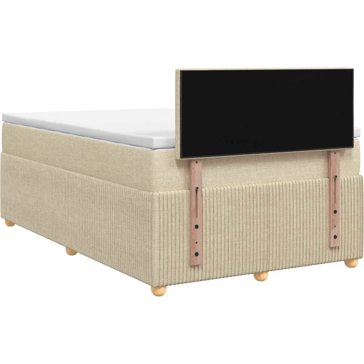 vidaXL Boxspringbett mit Matratze Creme 120 x 190 cm Stoff 3451431 – Bild 8