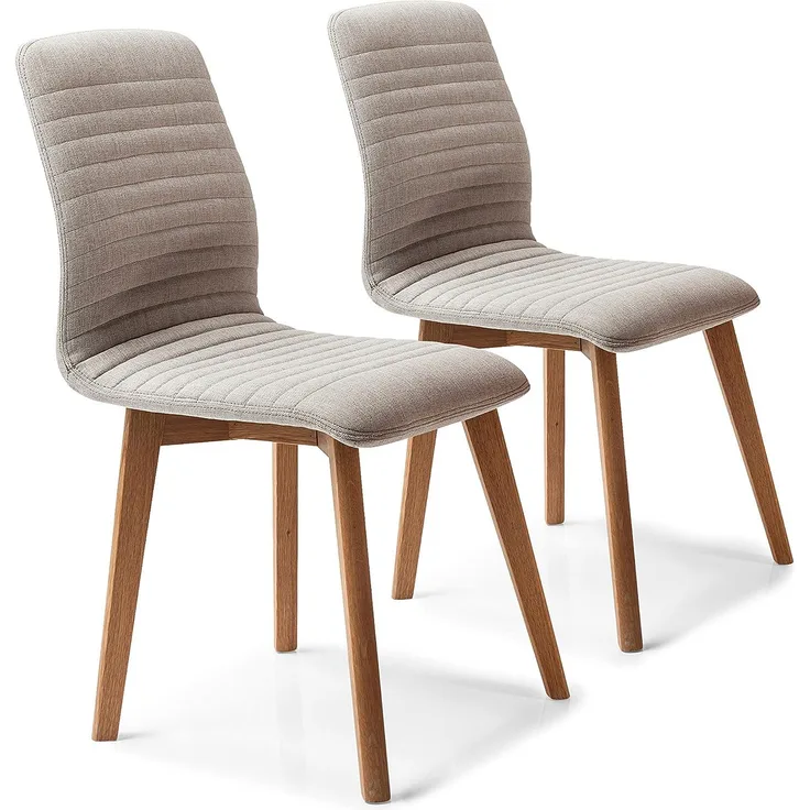 Kare Stuhl Lara 2er Set, 41230, bequemer, moderner Esszimmerstuhl im Retro Design, beige (H/B/T) 92 x 44 x 45 cm