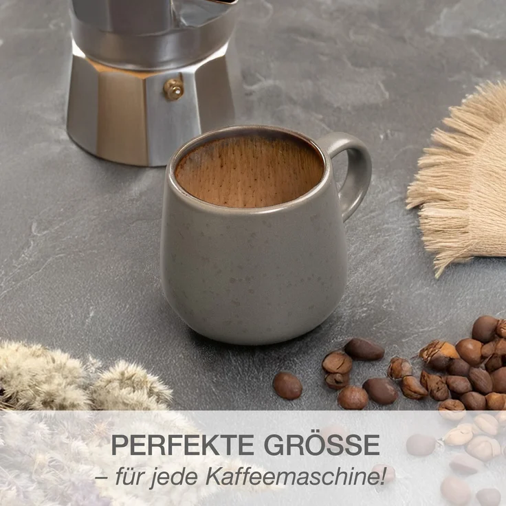Moritz & Moritz SOLID Kaffeebecher 6er - Grau/Amber – Bild 4