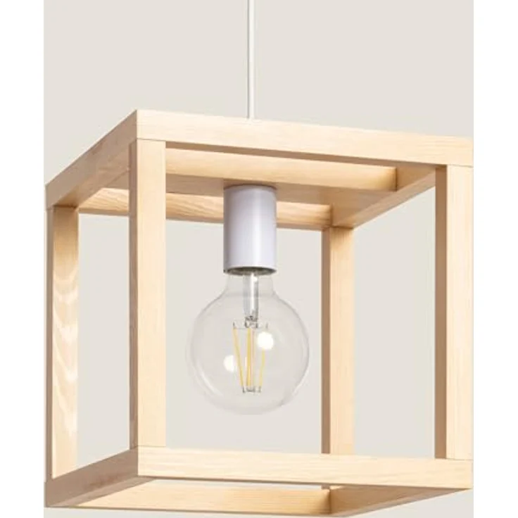 LEDKIA LIGHTING Pendelleuchte Coba, natürliche Holzoptik, E27, 25 cm x 25 cm x 25 cm – Bild 2