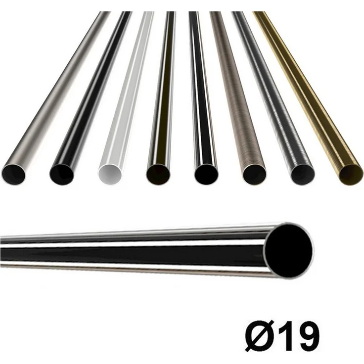 MDEKOR Gardinenstange Gardinenrohr aus Metall – Stahlrohr für Stangen Ø 16, 19 & 25 mm, Ø 19 mm Edelstahl, Länge 120 cm – Bild 5