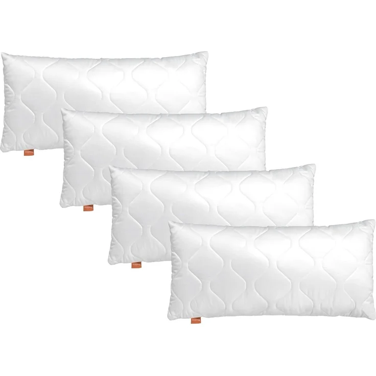sleepling Kopfkissen 40x80 cm 4er Set, Allergiker Kissen, waschbar, Made in EU, Ökotex, langes Schlafkissen 40x80, Bettkissen, Pillow, 4 Stück, Komfort 100