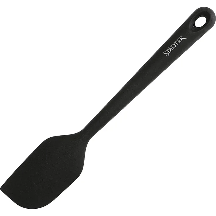 Städter Soft-Grip Teigschaber, Teig Schaber, Teigspatel, Teigteiler, Silikon, Schwarz, 22 cm, 640061