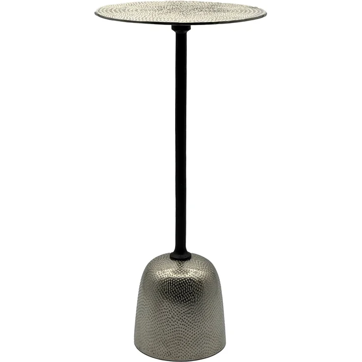 FineBuy Beistelltisch Aluminium 29cm - Kleiner runder Anstelltisch aus Metall silber - Design Wohnzimmertisch - Dekotisch - Couchtisch - Metalltisch Handmade pflegeleicht – Bild 6