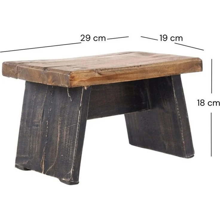 DESIGN DELIGHTS Hocker NOSTALGISCHER FUßHOCKER "SCHEMEL", Altholz massiv, Holzhocker, 04 s