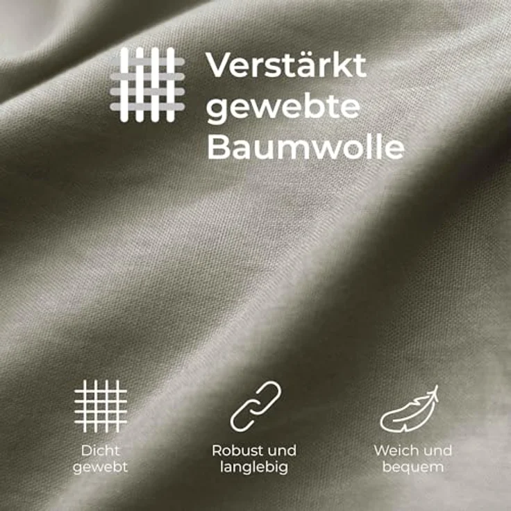 Kissenbezug 30x50 Renforcé Baumwolle (2er-Set) - Hellgrau - Dicht gewebt mit 57 Fäden/cm² - Kissenbezug 50x30 - Oeko Tex Zertifiziert - Dreamzie – Bild 6
