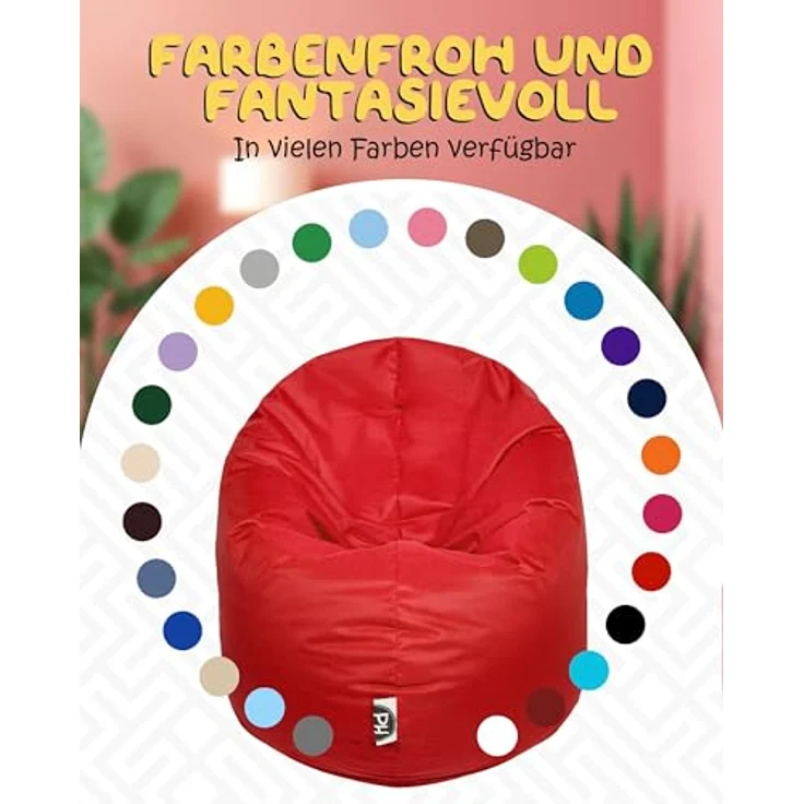 PATCH HOME 2-in-1 Sitzsack Sessel - Gaming Bean Bag mit Reißverschluss - Bereits befüllt, Ergonomisch & Robust für Kinder & Erwachsene - Indoor & Outdoor, Wetterfest (Rot, 155cm) – Bild 9