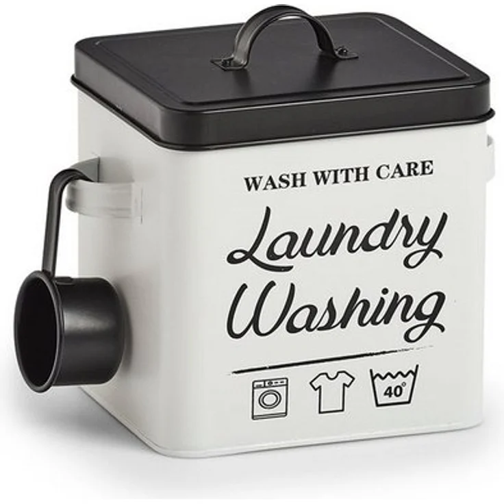 Zeller Present Aufbewahrungsbox Waschpulver-Box, Metall Laundry (Stück, 1 St, 1 Waschmittelbox) – Bild 3