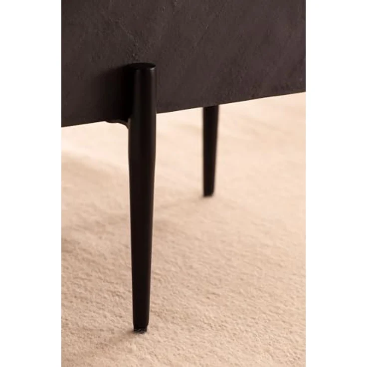 MID.YOU Couchtisch Anthrazit, quadratisch, aus massivem Mangoholz, 64x35x64 cm, einfacher Aufbau – Bild 6