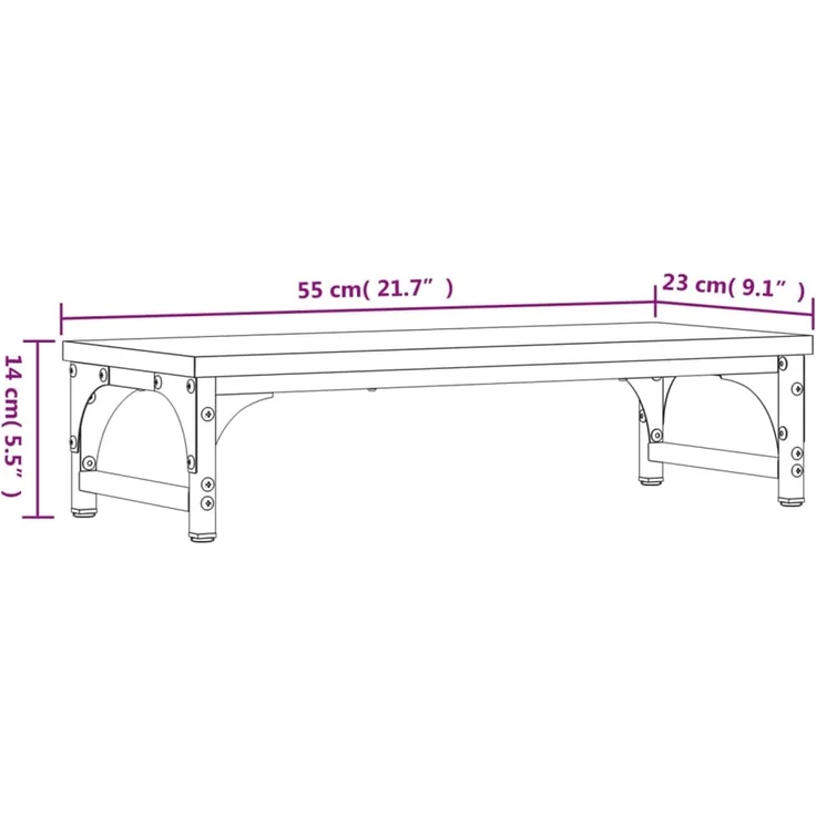 vidaXL Monitorständer Räuchereiche 55x23x14 cm Holzwerkstoff 834002 – Bild 9