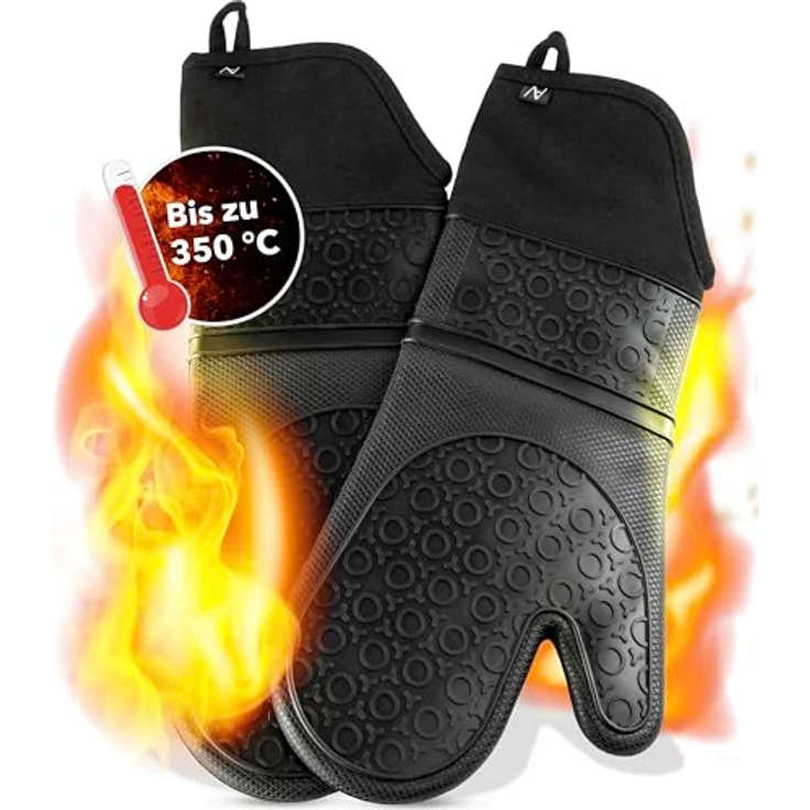 AVANA Topfhandschuhe Silikon Ofenhandschuhe Backhandschuhe Kochhandschuhe, (1 Paar Ofenhandschuhe aus Silikon), weiches Baumwoll-Innenfutter, Anti-Rutsch, Hitzebeständig bis 350°C – Bild 2