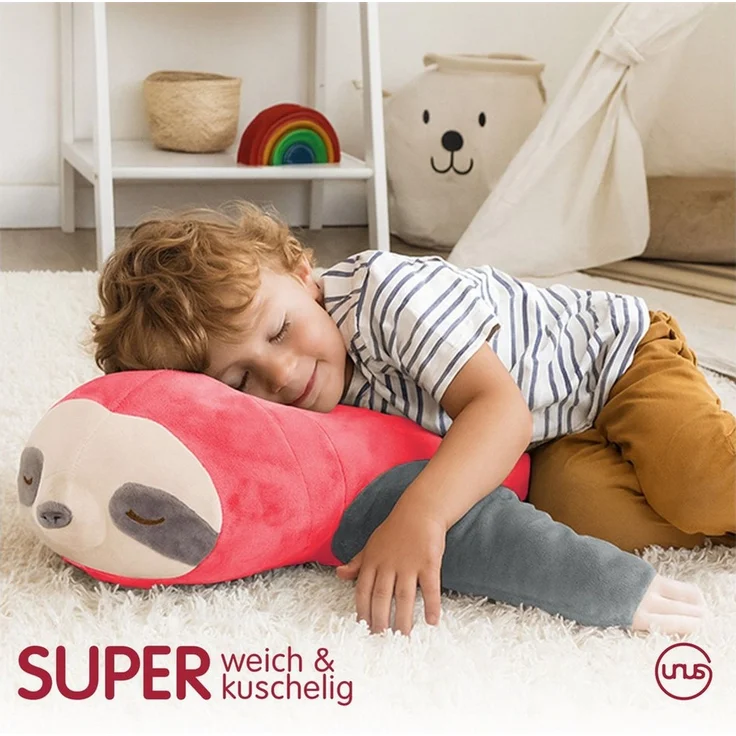 UNUS HOME Seitenschläferkissen Faultier Kissen, 1-tlg, 30 cm, pink, Reisekissen, Nackenkissen Dekoration extrem weich – Bild 1