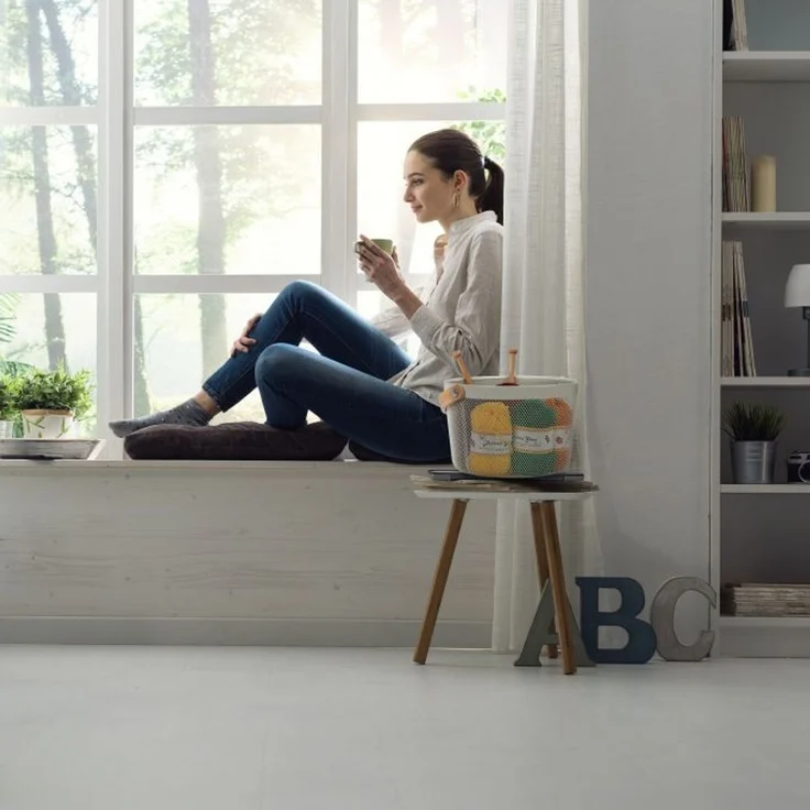 Relaxdays Runder Drahtkorb mit Henkel – Bild 3