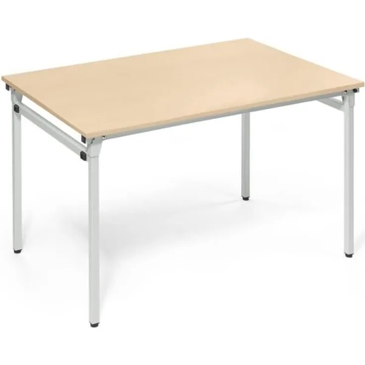 Soennecken Klapptisch 4-Fuß 1.200x800mm Gestell alusilber Platte ahorn