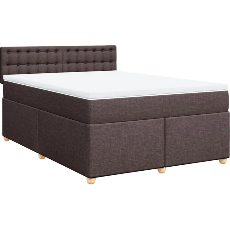 vidaXL Boxspringbett mit Matratze Dunkelbraun 140x200 cm Stoff 3289020 – Bild 3
