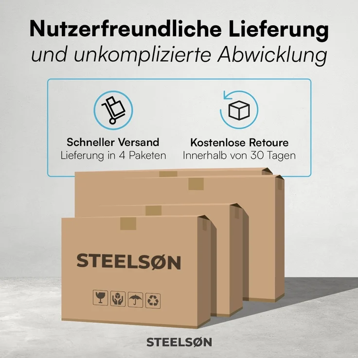 STEELSØN 'Thoria' Mülltonnenbox 3er je 240 Liter, anthrazit, Mülltonnenverkleidung aus Stahl, wetterfest, 125x80x203 cm, Müllbox mit Pflanzendach für 3 Tonnen – Bild 11