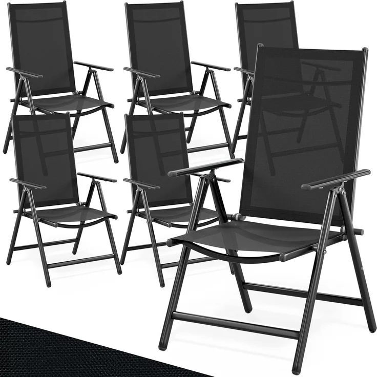 Casaria Gartenstuhl, Hochlehner Klappbar 8-Fach Verstellbar Alu Wetterfest 120kg Belastbar – Bild 1