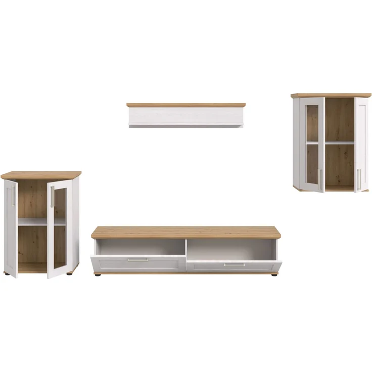 Wohnkombination (B/H/T: 316x161x40 cm) in Sibiu Lärche Nachbildung – Bild 6