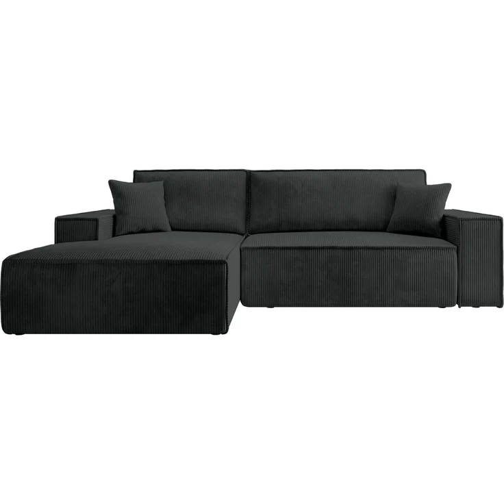 Selsey 'Farese New' Ecksofa mit Cordbezug, Schlaffunktion und Stauraum, Schwarz, links – Bild 6
