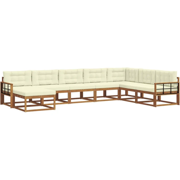 vidaXL Outdoor-Sofagarnitur 8 stk. 8-Sitzer Natur und Creme 3368008 – Bild 2