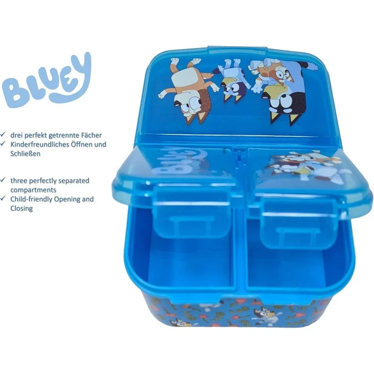 Brotdose Lunchbox Sandwichbox Kinder Kunststoff BPAfrei Bluey – Bild 4