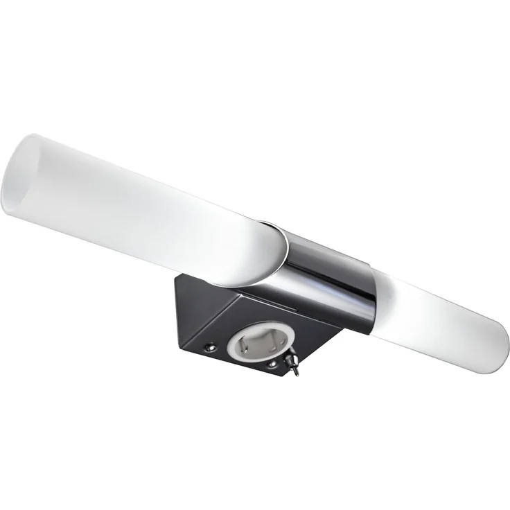 B.K.Licht Wandleuchte LED Spiegelleuchte Wandlampe modern 2 flammig IP20 - BKL1021, LED fest integriert, 3000K - Warmweiß, 230V inkl. 2x 5W 470lm E14 Badezimmer-Leuchte 3000K Chrom-Glas – Bild 1
