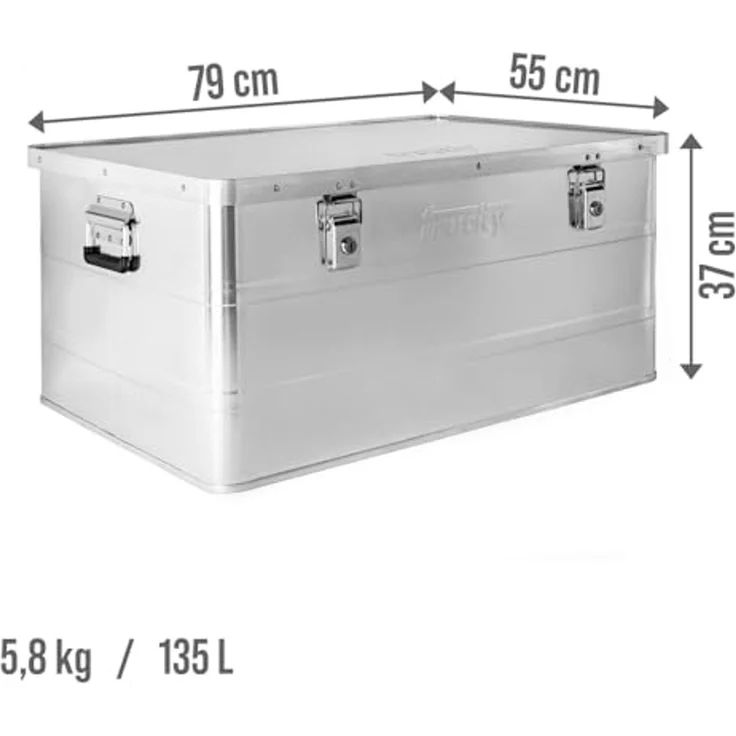 Trucky Allzweckkiste Aluminium Box mit Deckel Silber Alukiste 135 Liter Kiste Abschliessbar – Bild 6