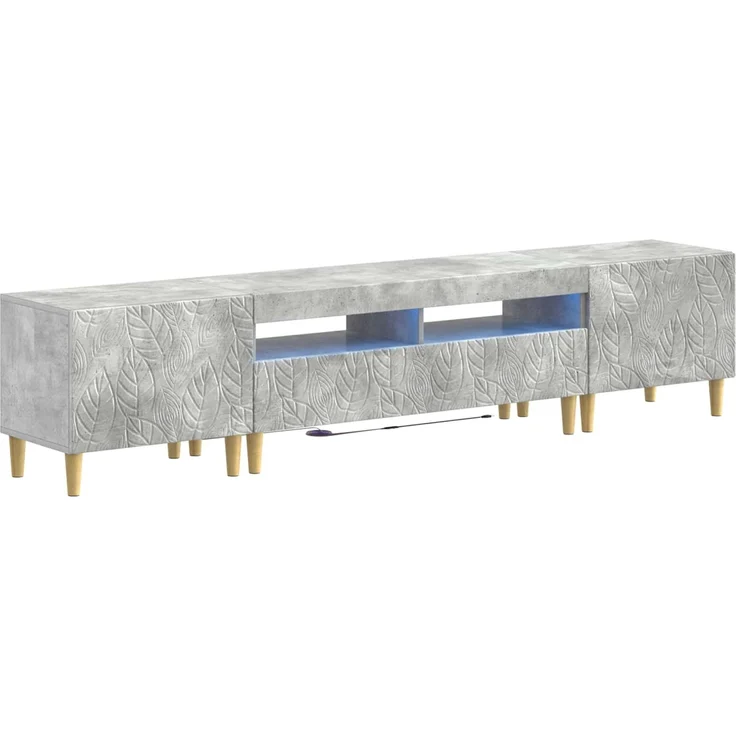 vidaXL 3-teiliges LED TV Regal DELFT Betongrau Holzwerkstoff 3416760 – Bild 2