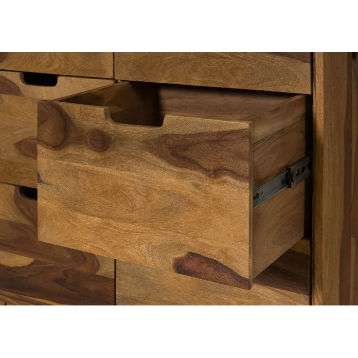 Highboard Sheesham 90x40x145 natur sandgestrahlt lackiert MALMÖ 2 #210 – Bild 4