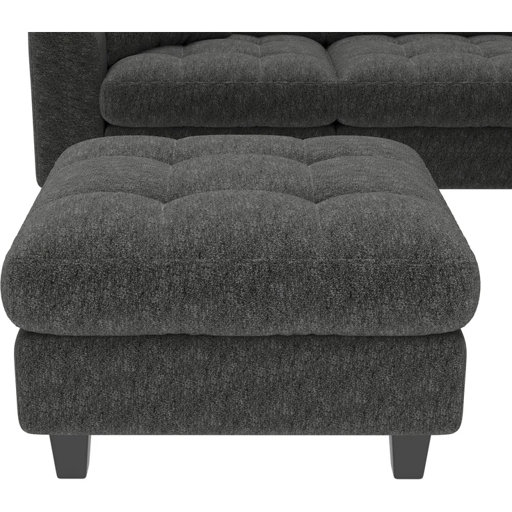 ZUBALIYA Modulare Wohnlandschaft, mit Stauraum, mit USB-C-Anschluss, modular kombinierbar, mit Getränkehaltern, mit Hocker, H 83 × T 216.5 × B 216.5 cm, Grau, Chenille – Bild 16