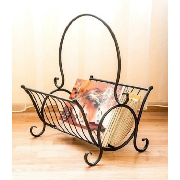 Zeitungskorb Zeitungsständer aus Metall H-52cm Zeitungshalter Beistelltisch – Bild 1