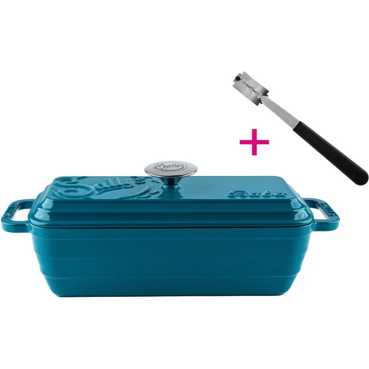 Sallys Brotbackform Hochwertiger Gusseisen-Bräter & Brotbackform Baba – 2,8 l rechteckig, (ideal zum Brotbacken & Braten, flach & gleichmäßig hitzebeständig Grill/Backofen), 38,6×13,6 ×14,5 cm / 2,8 l, Vollgusseisen mit Emaille – Bild 5