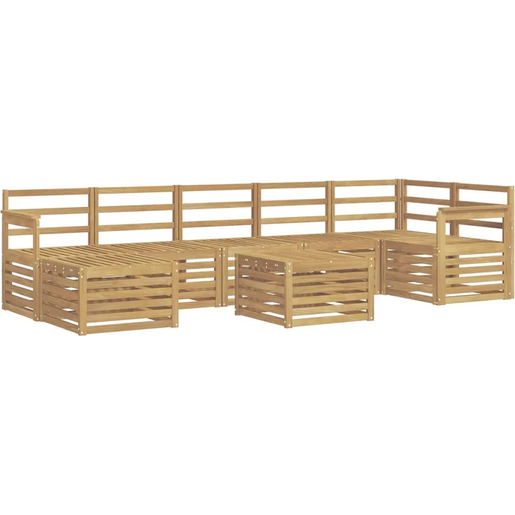 vidaXL Outdoor-Sofagarnitur 8 stk. 8-Sitzer Weiß Massivholz Akazie 3392219 – Bild 2